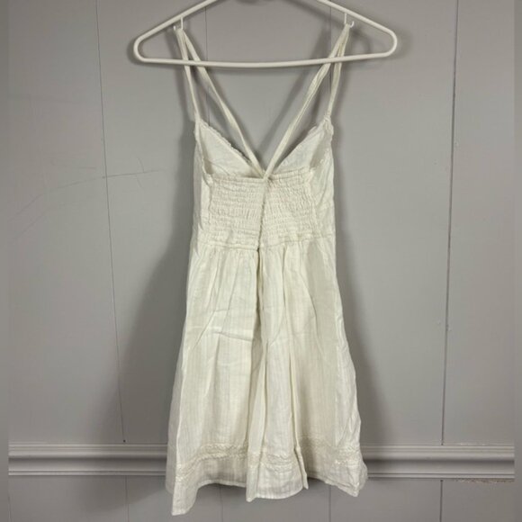 Abercrombie Kids White Lace Y2K Lined Cotton Dress Size XL Preppy Cute Summer - Picture 3 of 8